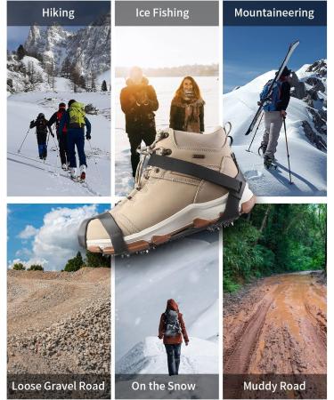 Ceestyle Rising Iron Shoe Spikes - 11 Stainless Steel Teeth ICE Klampen Snow Traction for Hiking & Boots in 3 Sizes - Buy Online on GoSupps.com
