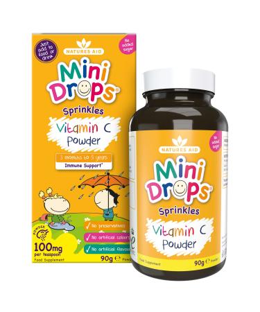 Natures Aid Mini Drops Sprinkles Vitamin C Powder for Infants & Children 90g