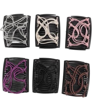 Magic Elastic Hair Clips Purple Beige Coffee Pink Silver Black Adjustable No Crease Magic Hair Comb for Women Girls for Thick Thin Hair - Buy Online on GoSupps.com