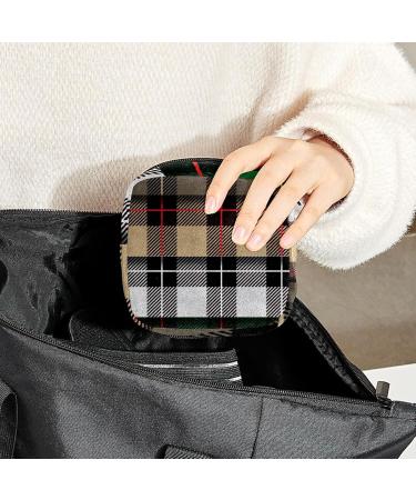 Buy Women's Bonds Storage Pockets - Portable Period Kit Bag in Checkered Brown Black White & Blue - Perfect for Feminine Products - Buy Online on GoSupps.com