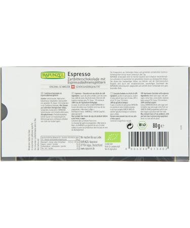 Rapunzel Naturkost Rapunzel Delicate chocolate with espresso splitters 51 HIH Bio 80 g - Buy Online on GoSupps.com