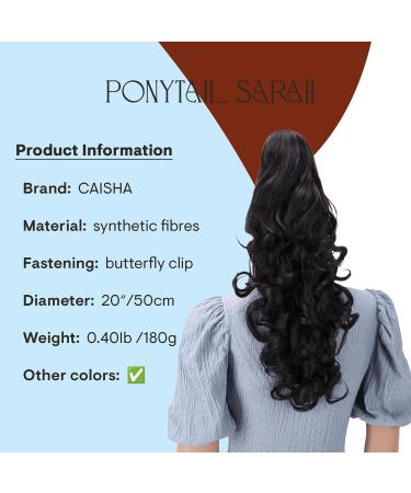 CAISHA 50 cm Hair Braid with Butterfly Clamp - Voluminous Wavy Chocolate Brown Ponytail Extension #4 H61 - Perfect for Effortless Style - Buy Online on GoSupps.com