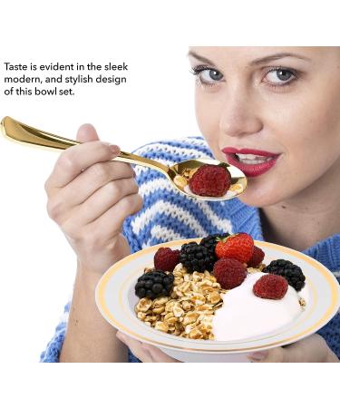 Stock Your Home Plastic Party Bowls (50 Pack) 12 Oz - Elegant Disposable Dinnerware for Parties, Holidays, and Weddings - Shatterproof Tableware in Gold - Buy Online on GoSupps.com