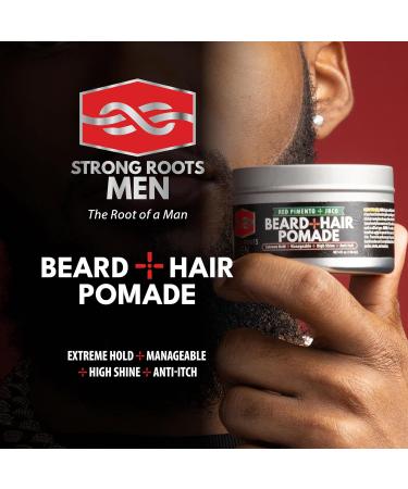 Strong Roots Men Beard & Hair Pomade - Extreme Hold High Shine Flake Free | Natural Jamaican Black Castor Oil | Grooming & Styling Solution - Buy Online on GoSupps.com