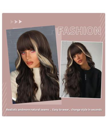 Faelbaty Long Brown Wig for Women - Curly Ponytail & Curls for Everyday Party and Cosplay - Buy Online on GoSupps.com