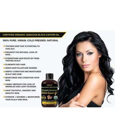 Organic Jamaican Black Castor Oil (10.15 fl oz) USDA Certified - Hair, Eyelash, and Eyebrow Growth Serum - Buy Online on GoSupps.com