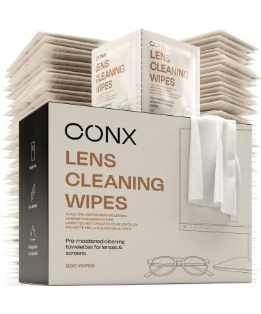 Lens Wipes for Eyeglasses - Eye Glasses Lens Cleaner Wipes - Glasses Wipes for Screen Camera Computer & Laptop - Individually Wrapped Cleaner Eyeglass Wipes