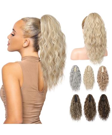 Brikabia blonde ponytail extension ponytail extension hair part with bracket long corrugated curly ponytail hair part clip in hair extension for women 40cm dark ashblond - Buy Online on GoSupps.com