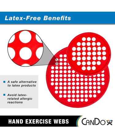 CanDo Power-Web LATEX-free - Hand Grip Trainer CanDo Hand strengthener - diameter 17 cm red (light) red / light 17 cm - latex free - Buy Online on GoSupps.com