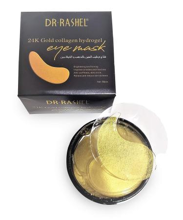 Dr Rashel 24k Gold Collagen Hydrogel Eye Mask - 60 Pcs | Targets Wrinkles, Puffiness, Dark Circles - Buy Online on GoSupps.com