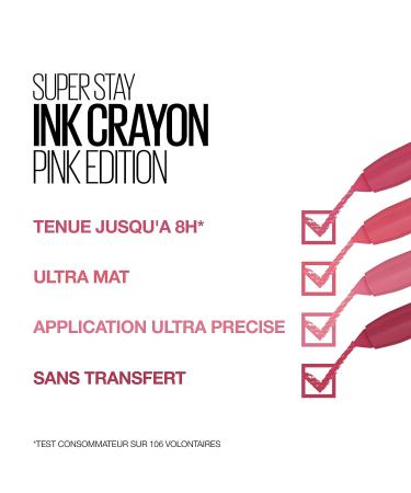 Maybelline Superstay Matte Ink Crayon 85 Change Is Good Pink Lipstick 22.0 ml - Longlasting, Precision Applicator - 0.74 Fl Oz - Buy Online on GoSupps.com
