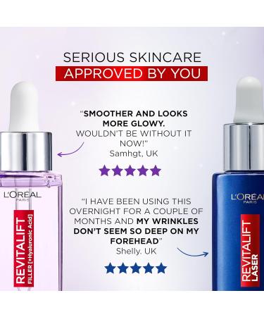 L'Or al Paris LOr al Paris Duo set Day and Night Serum Revitalift Filler 15 Hyaluronic Acid Serum & Revitalift Laser - Buy Online on GoSupps.com