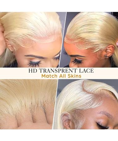 Tunfine 613 Blonde Human Hair Lace Front Wig 20 Straight 180% Density HD Transparent Lace Frontal Wigs for Black Women - Buy Online on GoSupps.com