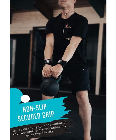 RIMSports Weight Lifting Hooks - Heavy Duty Wrist Straps for Pull Ups & Deadlifts - Powerlifting Grips with Padded Workout Straps - Men & Women - Buy Online on GoSupps.com