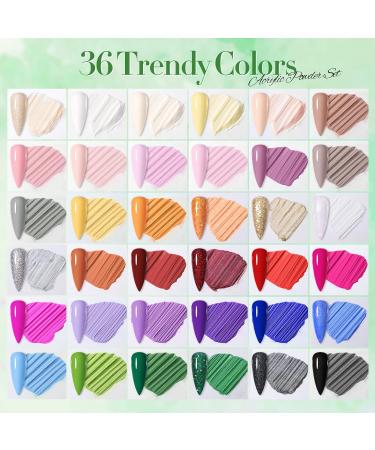 BORN PRETTY Acrylic Powder Set - 36 Colors Professional Nail Art Kit for All Seasons - 3D Acrylic Powder for French Nail Extensions - Buy Online on GoSupps.com