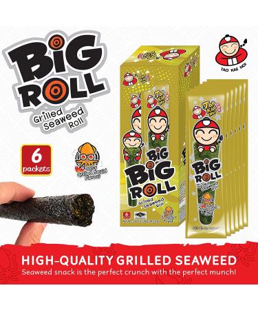 Tao Kae Noi Crispy Seaweed Snack Roll | Spicy Tempura Grilled Squid Nori Sheets | Healthy Nori Chips for Kids and Adults | 6 Pack 3g Bags | Spicy Grilled Squid Flavour - Buy Online on GoSupps.com
