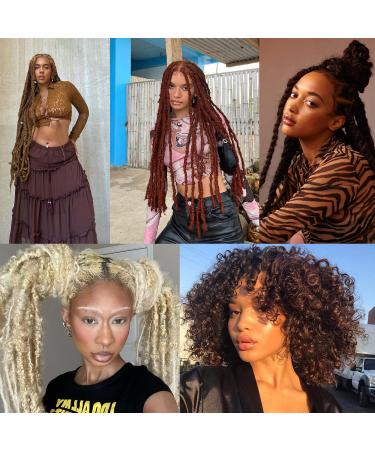 LPARMJIT Springy Afro Twist Hair 16 Inch - Kinky Marley Twist Braid Extensions Pre-Fluffed Pack of 3 T1b/30 - Perfect for Soft Butterfly Locs - Buy Online on GoSupps.com