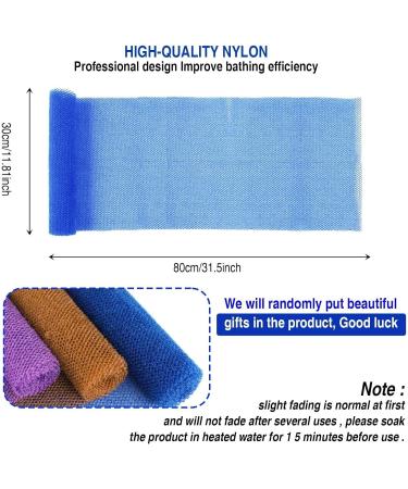 3 Pieces African Bath Sponge African Net Long Net Bath Sponge Exfoliating Shower Body Scrubber Back Scrubber Skin Smoother Great for Daily Use (Brown Blue Purple) - Buy Online on GoSupps.com