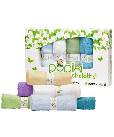 Pupiki Baby Washcloths  Soft Baby Wash Cloths for Face & Body, Gentle on Sensitive Skin  Baby Towels with Bamboo Made from Rayon Fiber & Bonus Machine Washable Bag by Pupiki 10 x 10 Colorful