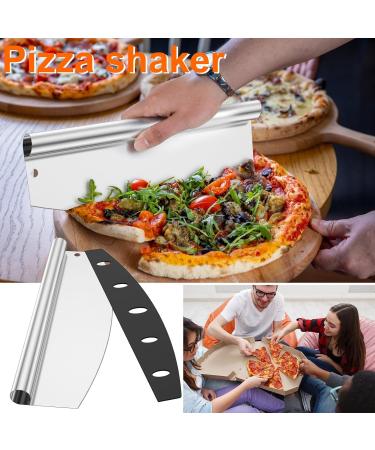 1/2Pcs Pizza Transfer Spatula Perforated Pizza Paddle with Rocker Cutter Multipurpose Pizza Turner Peel with Pizza Cutter Lightweight Pizza Spatula with Wood Handle for Baking Pizza 60.5x30.3x1.6cm CA Shake Silver - Buy Online on GoSupps.com
