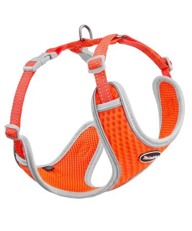 Thinkpet no-pull dog harness leash set breathable chest harness for small medium large dogs adjustable soft running harness safe control padded reflective safety harness (1 Pack) Orange orange