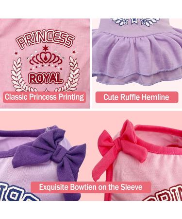 KYEESE 2Pack Dog Dresses Princess Bowtie Sundress for Small/Medium Dogs - Purple+Pink - Buy Online on GoSupps.com
