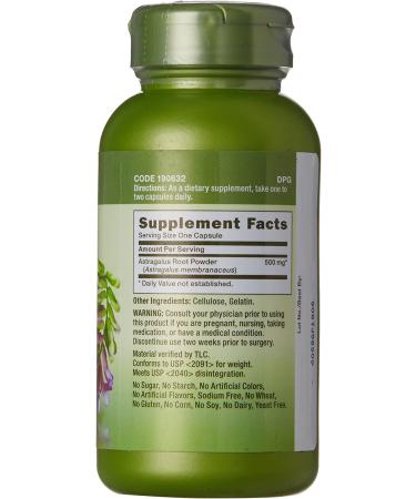 GNC Herbal Plus Astragalus 500mg Capsules for Immune Support & Anti-Aging - 100 Count - Buy Online on GoSupps.com