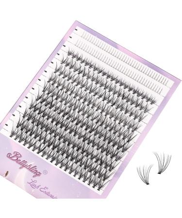 Individual Lash Extensions 12-14-16mm Mixed  Bettybling 20D-0.07d curl Flat Bands Lash Clusters with Lower Lashes  Lightweight & Natural Looking Individual Cluster Lashes (12-14-16mm with Lower Lashes)
