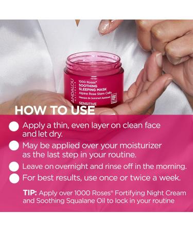 Andalou Naturals 1000 ROSES Soothing Sleeping Mask | Hydrating & Calming | Free International Shipping - Buy Online on GoSupps.com
