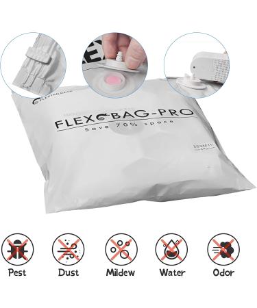 FLEXTAILGEAR Vacuum Storage Bags with Electric Air Pump - 6 Pack (S, M, L) - Space Saver Bags for Travel and Home - White - Buy Online on GoSupps.com