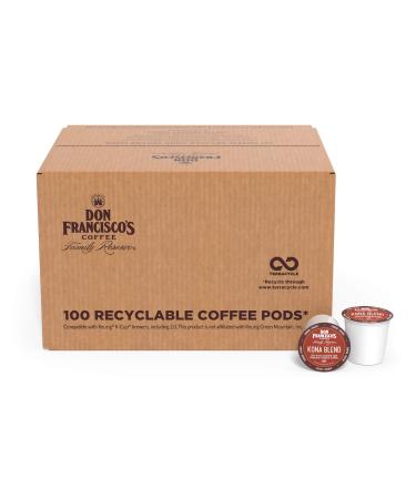 Don Francisco's Kona Blend Medium Roast Coffee Pods - 100 Count - Recyclable Single-Serve Coffee Pods, Compatible with your K-Cup Keurig Coffee Maker (Including 2.0) Kona Blend-100 ct.