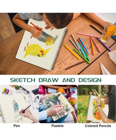 Sketch Book 5.5 X 8.5 - Spiral Sketchbook Pack of 2 SuFly 200 Sheets (68 lb/100gsm) Acid Free Sketch Pads for Drawing for Adults Spiral-Bound with Hard Cover for Kids & Adults 100 Sheets Each 5.5-x-8.5-inch:2 Pack - Buy Online on GoSupps.com