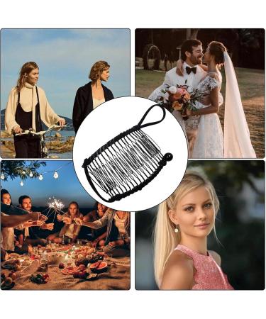 Banana Clip Holder Clip for Fixing Hair Metal Banana Combs for Women Girls Combs Clip for Long Thick Curly Hair Black - Buy Online on GoSupps.com