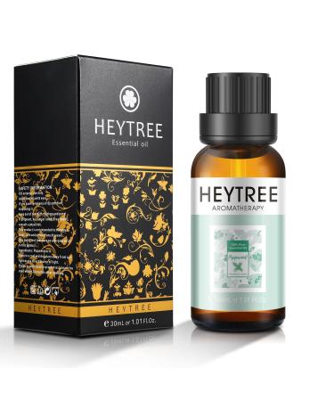 HEYTREE Peppermint Essential Oil 30ml- 100% Pure Natural Essential Oils Strong Fresh Minty Scent Increases Clarity - Perfect for Aromatherapy Diffuser Clear Breathing-Strong Peppermint Oil Peppermint 30.00 ml (Pack of 1)