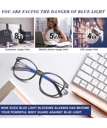 DUCO Vintage Round Blue Light Glasses for Men & Women | Blue Ray Blocking Non-Prescription Eyewear | Computer Screen Glasses Grey 5213 - International Shipping Available - Buy Online on GoSupps.com