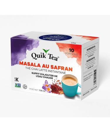 Quik Tea Saffron Masala Chai Tea Latte - 10 Count Single Box - All Natural Singe Serve Pouches of Instant Authentic Comfort Wellness Tea - Buy Online on GoSupps.com