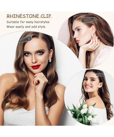 6-Piece Rhinestone Hair Clips Set - Bling Crystal Alligator Barrettes for Women & Girls | Non-Slip Metal Pins for Daily, Party, Wedding - Hair Accessories - Buy Online on GoSupps.com