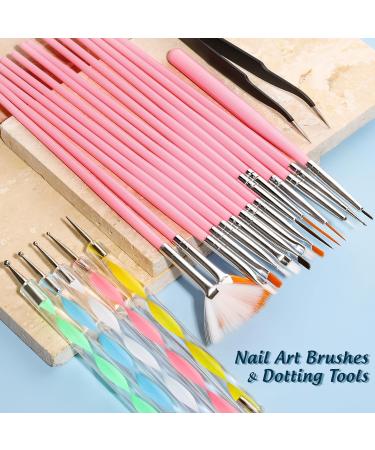 Fandamei 15-PC Nail Art Brush & Decoration Set - Gel Nails Rhinestones & Accessories in Pink - Buy Online on GoSupps.com
