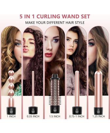 Buy O Bella 5 in 1 Curling Iron Set - Interchangeable Ceramic Wands & Thermal Brush | Fast Shipping Worldwide - Buy Online on GoSupps.com