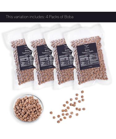 Premium Boba Pearls Tapioca Balls for Bubble Tea by Locca - 4 Bags (56oz) - Pack of 4 - Buy Online on GoSupps.com
