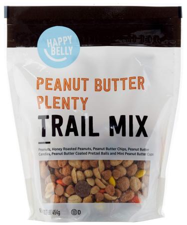 Amazon Brand - Happy Belly Peanut Butter Plenty Trail Mix, 16 Ounce Peanut Butter Plenty Trail Mix 16 oz (Pack of 1)