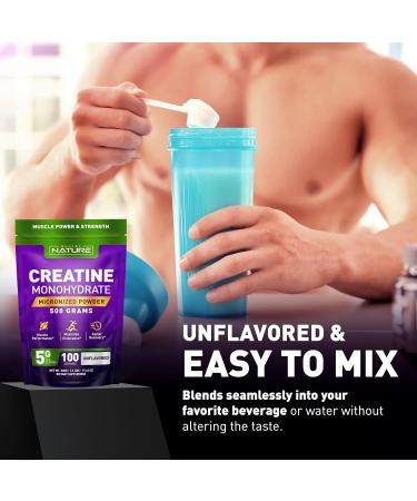 Creatine Monohydrate Powder Micronized Creatine for Men & Women Pure Monohydrate Creatina Suplemento Muscle Strength Performance & Recovery 100 Servings 500 Grams Unflavored - Buy Online on GoSupps.com
