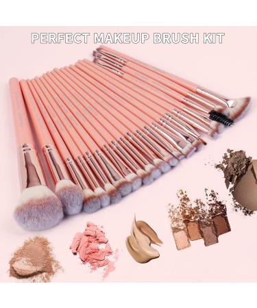 20pcs Professional Makeup Brush Set - Travel Kabuki & Eyeshadow Brushes with Gift Box | Pink Cosmetic Brush Set for Foundation & Concealer - Buy Online on GoSupps.com