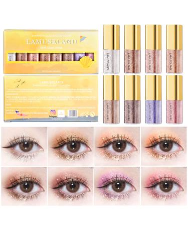 ICE LOVE Liquid Glitter Eyeshadow 8Pcs/Set aterproof Long Lasting Glitter Eyeshadow. 4008-A 8Pcs/Set