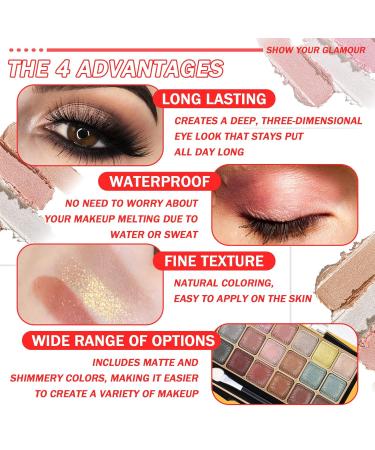 2PCS Glitter Smokey Eyeshadow Palette - Highly Pigmented Long Lasting Waterproof Makeup Gift Set for Women - Buy Online on GoSupps.com