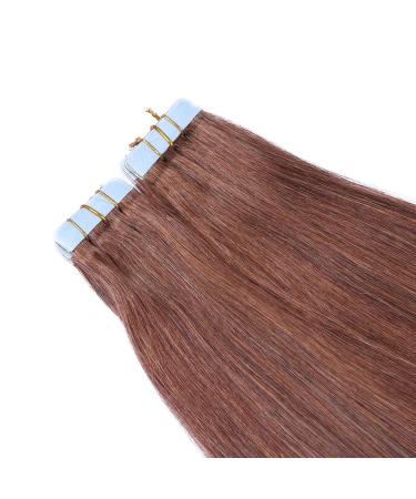 Buy #33 Red-Brown Tape-In Hair Extensions | 100% Remy Real Hair | 50cm | 10 Bricks | Easy Application | Novon Hair Extensions - Buy Online on GoSupps.com