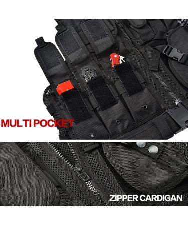 YAKEDA Tactical Vest Outdoor Ultra-Light Breathable Training Vest Adjustable for Adults Black - Buy Online on GoSupps.com