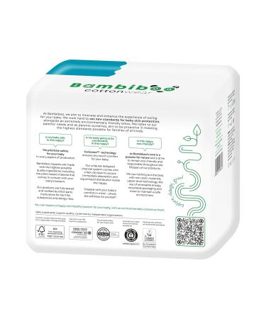 Bambobo Baby Diapers Size 2 Mini (3-8 kg) - Organic Cotton & Plant-Based 78 Pieces Ultra-Soft & Eco-Friendly - Buy Online on GoSupps.com