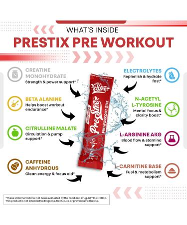 Clean Nutraceuticals Pre Workout Powder Energy Sticks - Caffeine 100mg Energy Drink Mix Creatine Monohydrate Beta Alanine L-Citrulline L-Tyrosine L-Carnitine Electrolyte Hydration Packets 20 Ct - Buy Online on GoSupps.com