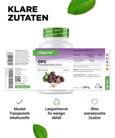 Buy OPC Grape Seed Extract - 300 Capsules 1000mg - High OPC Content - Vegan & Lab Tested - International Shipping - Buy Online on GoSupps.com